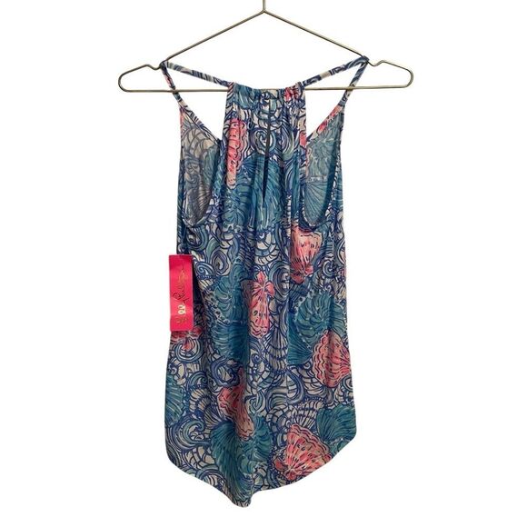 Lilly Pulitzer Lacy Tank Top Blue Haven Raising Shell XS NWT - Picture 2 of 5
